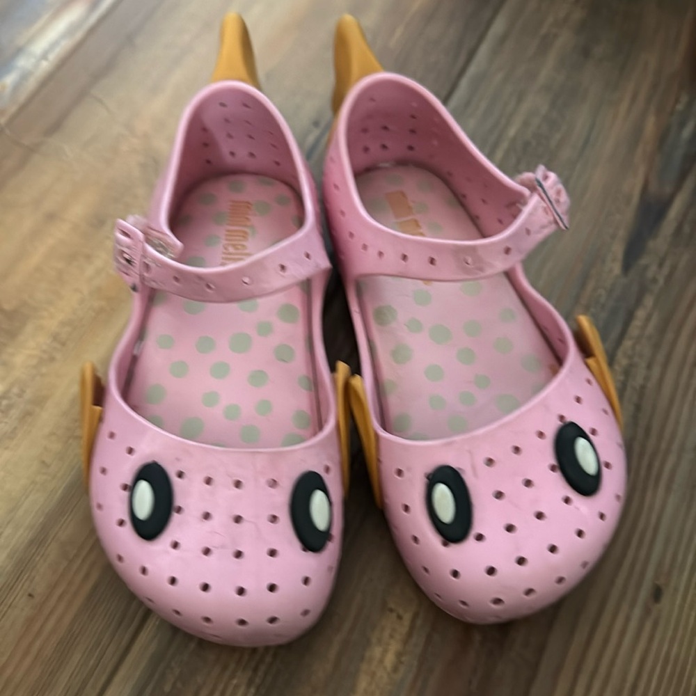 Mini Melissa pink fish sandals size 9